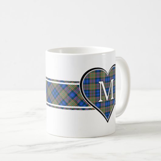 Clan MacLellan Tartan Heart Koffiemok (Voorkant rechts)