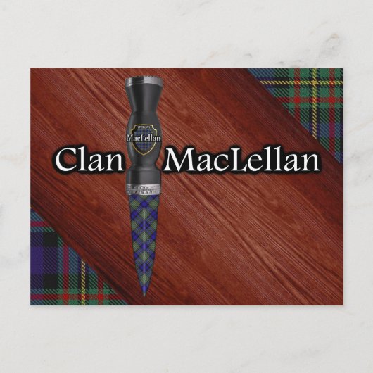 Clan MacLellan Tartan Sgian Dubh Blade Briefkaart (Voorkant)