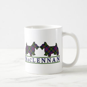 Clan MacLennan Tartan Scottish Dogs Koffiemok