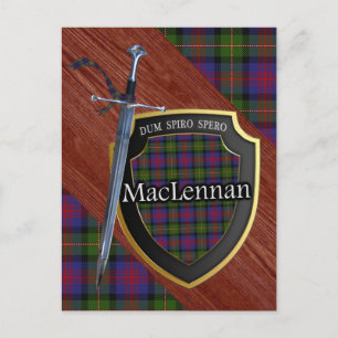 Clan MacLennan Tartan Sword & Shield Briefkaart