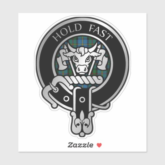 Clan MacLeod Crest & Hunting Tartan Sticker (Feuille)