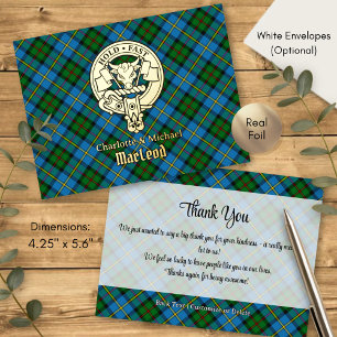 Clan MacLeod Crest over jacht-tartan Folie Uitnodiging Briefkaart