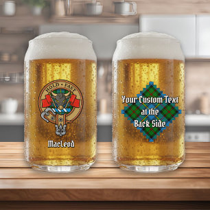 Clan MacLeod Crest over jagen op Tartan Blikvorm Glas