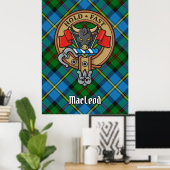 Clan MacLeod Crest over Tartan Poster (Thuiskantoor)