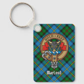 Clan MacLeod Crest over Tartan Sleutelhanger (Voorkant)