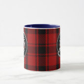 Clan MacLeod Crest & Red & Black Tartan Mug (Centre)
