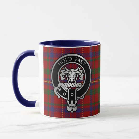Clan MacLeod Crest & Red Tartan Mug (Gauche)