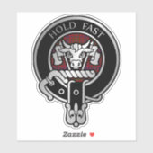 Clan MacLeod Crest & Red Tartan Sticker (Feuille)