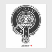 Clan MacLeod Crest & Sticker Tartan noir et blanc (Feuille)