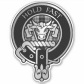 Clan MacLeod Crest & Sticker Tartan noir et blanc (Devant)