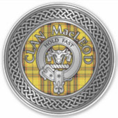 Clan MacLeod Crest & Tartan Knot Sticker (Voorkant)