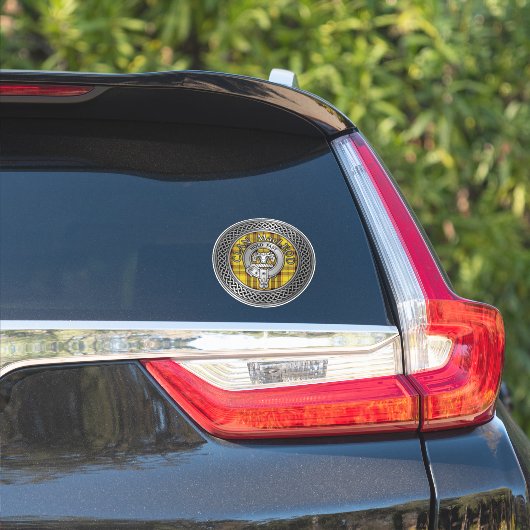 Clan MacLeod Crest & Tartan Knot Sticker (Auto Zijkant)
