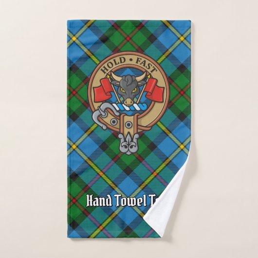 Clan MacLeod de Harris Crest sur la chasse Tartan (Serviette à main)