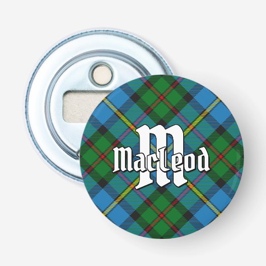 Clan MacLeod Hunting Tartan Button Flesopener (Voorkant)