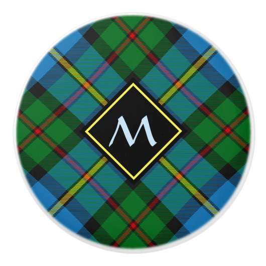 Clan MacLeod Hunting Tartan Keramische Knop (Voorkant)