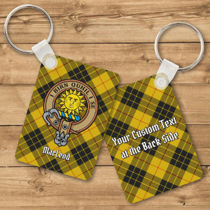 Clan MacLeod Lewis Crest over Tartan Sleutelhanger
