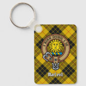 Clan MacLeod Lewis Crest over Tartan Sleutelhanger (Voorkant)