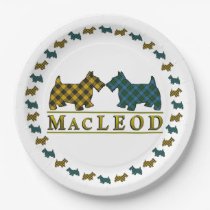 Clan MacLeod Schotse Tartan Scottie Dogs Papieren Bordje