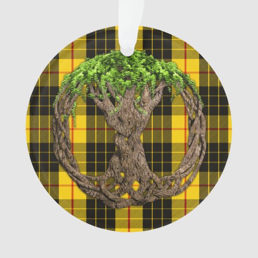 Clan MacLeod Tartan en de Keltische Levensboom Ornament (voorkant)