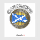 Clan MacLeod Tartan Knot & Flag Sticker (Vel)