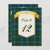 Clan MacLeod Tartan Plaid Mariage Numéro de table (Devant / Derrière)