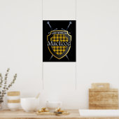 Clan MacLeod Tartan Scottish Shield & Swords Poster (Keuken)
