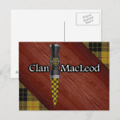 Clan MacLeod Tartan Sgian Dubh Blade Briefkaart (Voorkant / Achterkant)