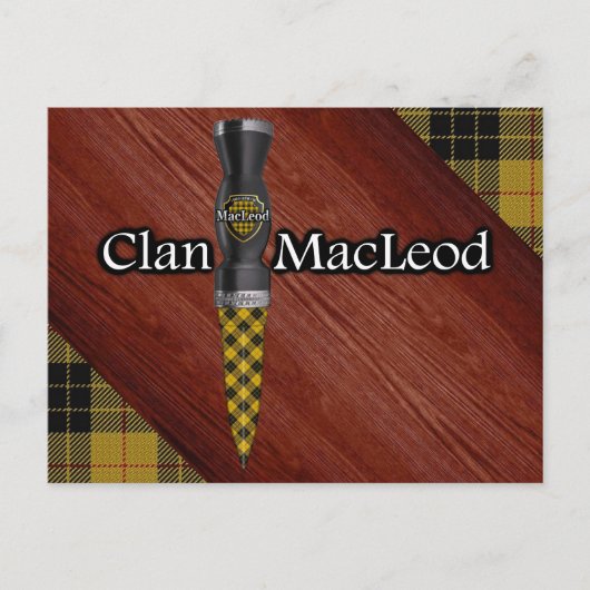 Clan MacLeod Tartan Sgian Dubh Blade Briefkaart (Voorkant)