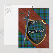 Clan MacLeod Tartan Sword & Shield Briefkaart (Voorkant / Achterkant)
