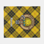 Clan MacLeod van Lewis Crest over Tartan Fleece Deken (Voorkant (Horizontaal))