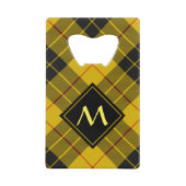 Clan MacLeod van Lewis Crest over Tartan Kredietkaart Flessenopener (Voorkant)