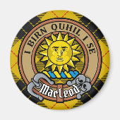 Clan MacLeod van Lewis Crest over Tartan Magneet (Voorkant)