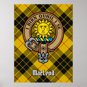 Clan MacLeod van Lewis Crest over Tartan Poster