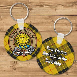 Clan MacLeod van Lewis Crest over Tartan Sleutelhanger