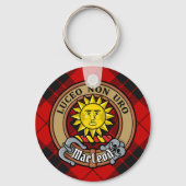 Clan MacLeod van Raasay Crest over Tartan Sleutelhanger (Voorkant)