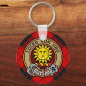 Clan MacLeod van Raasay Crest over Tartan Sleutelhanger (Voorkant)