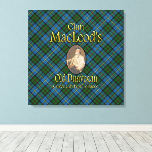 Clan MacLeod's oude Dunvegan pijptabak Canvas Afdruk (Insitu (Houten vloer))