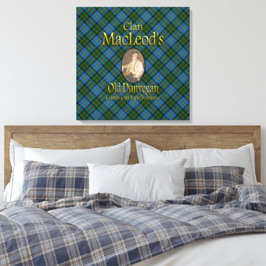 Clan MacLeod's oude Dunvegan pijptabak Canvas Afdruk (Insitu (Slaapkamer))