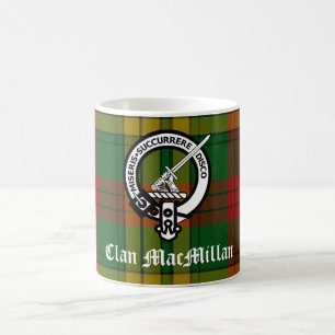 Clan MacMillan Crest Badge en Tartan Koffiemok