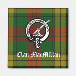 Clan MacMillan Crest Badge en Tartan Magneet