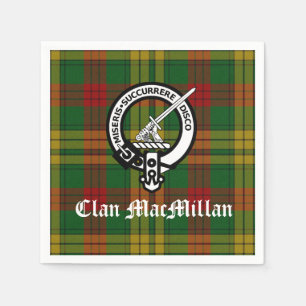Clan MacMillan Crest Badge en Tartan Servet