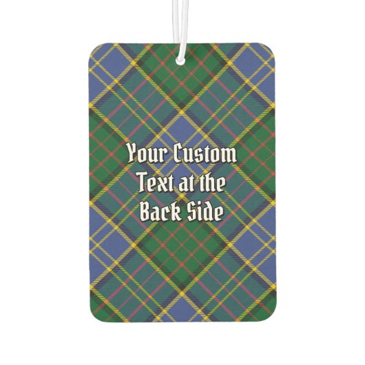 Clan MacMillan Crest over de jacht op Tartan Luchtverfrisser (Achterkant)