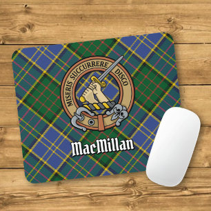Clan MacMillan Crest over de jacht op Tartan Muismat