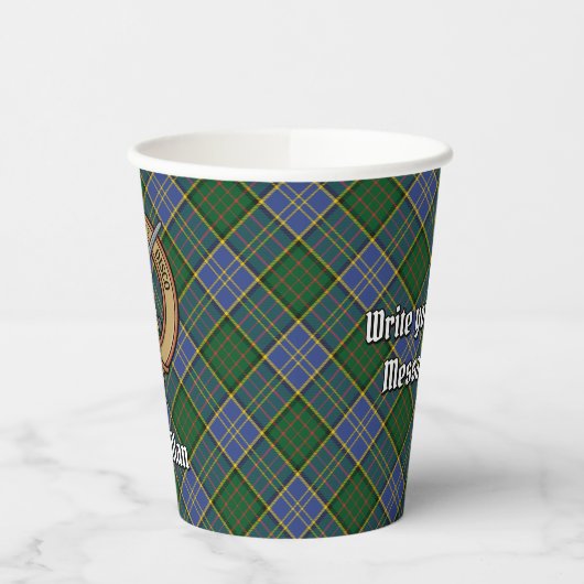 Clan MacMillan Crest over de jacht op Tartan Papieren Bekers (Links)