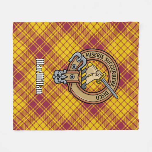 Clan MacMillan Crest over jurk Tartan Fleece Deken (Voorkant (Horizontaal))