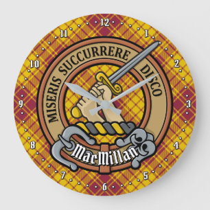 Clan MacMillan Crest over jurk Tartan Grote Klok