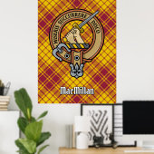 Clan MacMillan Crest over jurk Tartan Poster (Thuiskantoor)