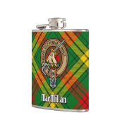 Clan MacMillan Crest over Tartan Heupfles (Links)