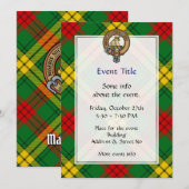 Clan MacMillan Crest over Tartan Kaart (Voorkant / Achterkant)
