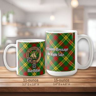 Clan MacMillan Crest over Tartan Koffiemok
